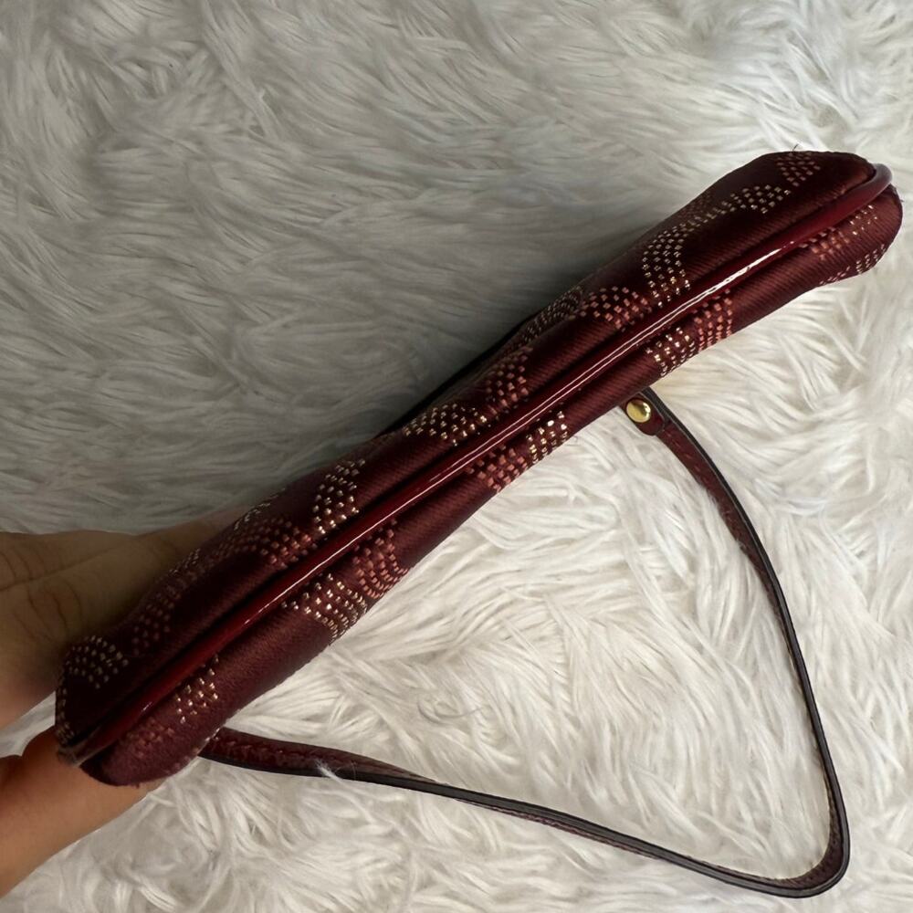 COACH Burgundy / red Signature Canvas Wristlet - Picture 3 of 6